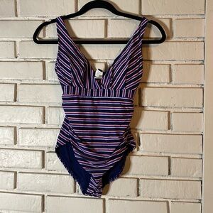 Nip Tuck striped one piece swimsuit